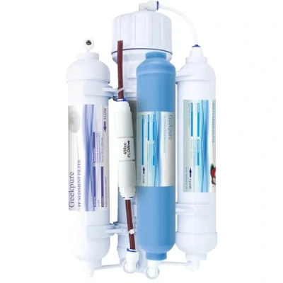 Imagen de Geekpure Sistema de filtro agua ósmosis inversa portátil para encimera acuario 4 etapas con DI 100GPD