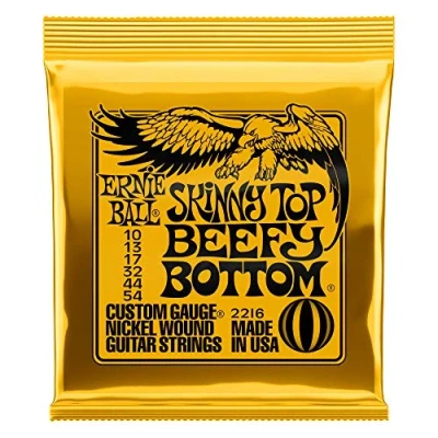 Imagen de Ernie Ball Skinny Top Beefy Bottom Slinky Cuerdas para guitarra eléctrica, entorchado de níquel, calibre 10 54