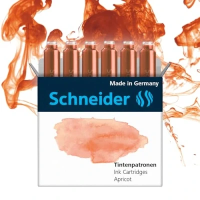 Imagen de Schneider Cartuchos de tinta pastel (cartuchos estándar para pluma estilográfica), color albaricoque (6 unidades)