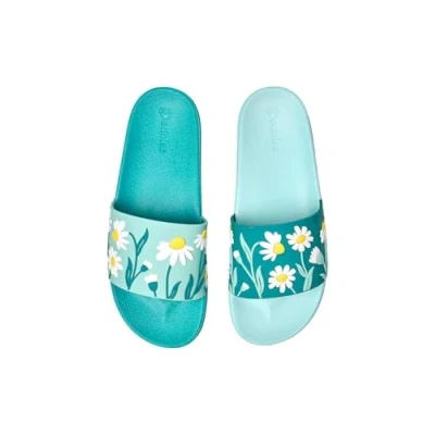Imagen de Dedoles Chanclas &amp; Pantuflas Unisex Hombre Mujer y Niños Sandalias diseños divertidos Libros Pizza Flores Fiesta Café Regalo, color: Azul, diseño: Camomila turquesa, tamaño: 37