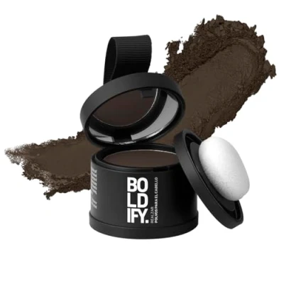 Imagen de BOLDIFY Polvos Retoca Raíces Cubre Canas Mujer y Hombre 48 Horas Volumen Pelo Polvo Capilar Oculta Instantáneamente la Pérdida de Cabello, No Mancha (Castaño ceniza)