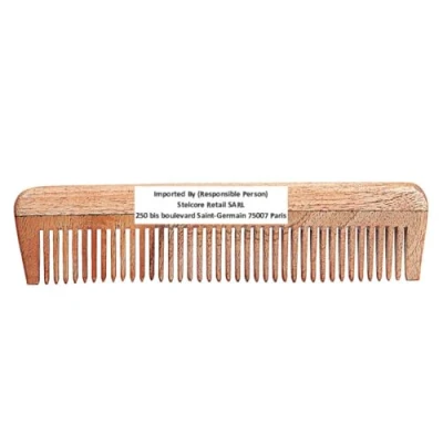 Imagen de SVATV Peine de madera Neem hecho a mano para desenredar el pelo cabello grueso, rizado y ondulado, no estático respetuoso del medio ambiente fabricado en la India N 42