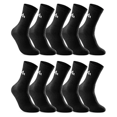 Imagen de sockenkauf24 10 Pares Calcetines Deportivos Tenis Trabajo Hombre Mujer Algodón i1R (Negro 43 46)