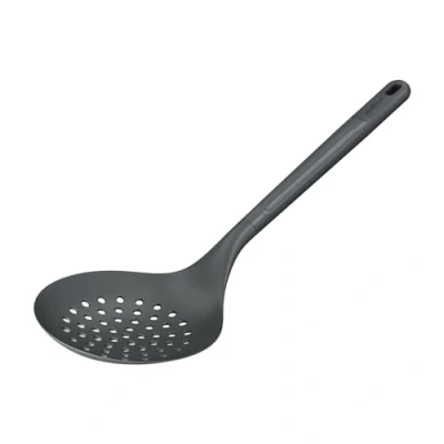 Imagen de Zyliss Espumadera Redonda, Paja de Trigo Duradera/Nailon, Cuchara Cocina con Orificios para desnatar/escurrir, Nylon Antiadherente Resistente al Calor, Gris, 33,5 cm x 12 cm, Apto lavavajillas