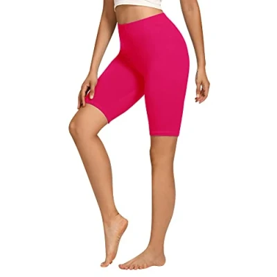 Imagen de Libella Pantalones Cortos de Ciclismo para Mujer Mallas Cortas algodón Cintura Alta Deportivos Verano opacos Magenta 4165 L