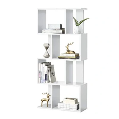 Imagen de [en.casa] Librería 130 x 60 24 cm Estante para CDs Soporte DVDs con 8 compartimientos Blanco