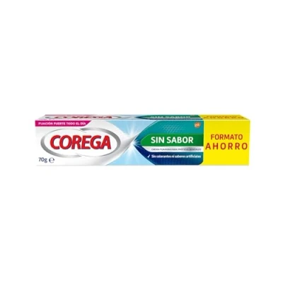 Imagen de Corega Sin Sabor, Crema Fijadora Para Prótesis Dentales, Fijación Fuerte Todo el Día, Zinc, 70 g