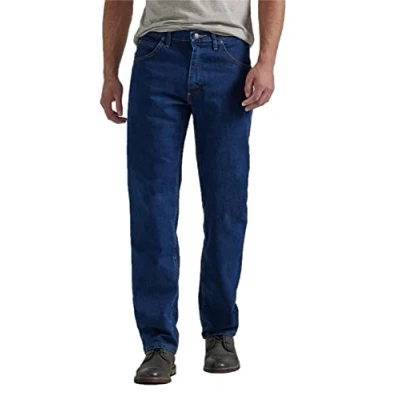 Imagen de Vaqueros Wrangler Authentics elásticos, clásicos, de 5 bolsillos, para hombre Azul 40W x 34L