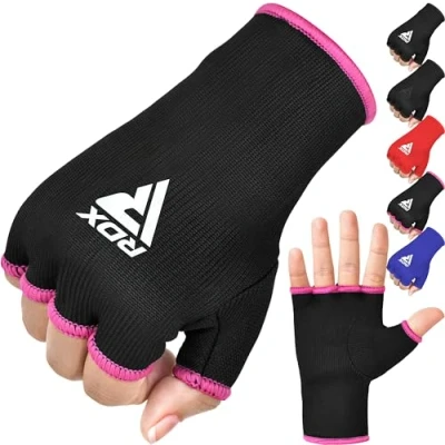 Imagen de RDX Vendas Boxeo Guantes Interiores, Elástico Cinta Mano Muñeca Soporte, Vendaje Envolturas Protector Wraps, Muay Thai MMA Kick Boxing Artes Marciales Entrenamiento Puñetazos Gimnasio, Hombre Mujere