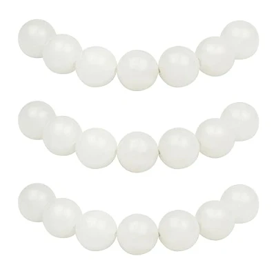 Imagen de MJDCB 6mm 60 piezas Cuentas de Piedra Jade Blanco Redondas Sueltas Piedras Semipreciosas Naturales para Hacer Joyas Pulseras Collares