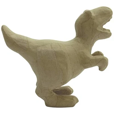 Imagen de Clairefontaine ES Décopatch Ref SA215C T Rex Dinosaurio Papel Maché Objeto para Decorar 18 x 9 16cm con Papeles y Pegamento PaperPatch, Brillo, Pinturas