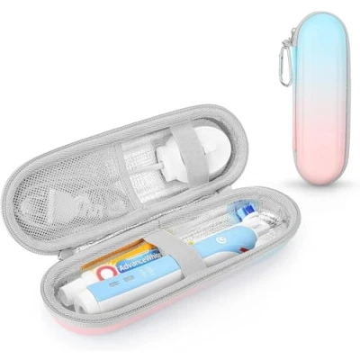 Imagen de Estuche de viaje cepillo dientes eléctrico para Braun Oral B/Oral B Pro Electric Toothbrush con accesorios almacenamiento, bandejas duras portátiles (gradiente)