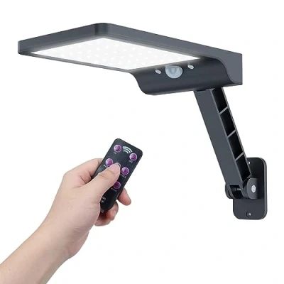 Imagen de Foco Solar Exterior, COLBOR Farolas Solares LED Pared Jardín con Sensor de Movimiento 3 Modos Ajustables IP65 Potente Impermeable Control Remoto, Exterior Farola Luz