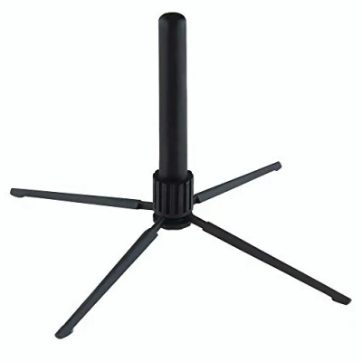 Imagen de K&amp;M 15232 Soporte para Flauta transversal y Boehm de plástico negro Cuatro pies, plegable, ligero solo 74 gramos