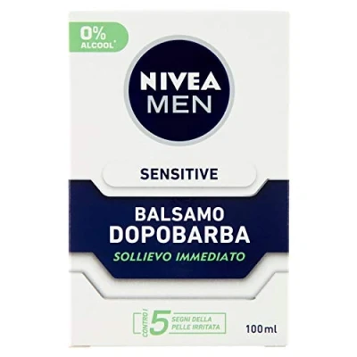 Imagen de NIVEA MEN Sensitive bálsamo para después del afeitado Extra suave en paquete de 100 ml, after shave hombre con extracto manzanilla y vitamina E, barba pieles sensibles