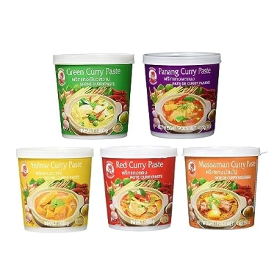 Imagen de Cock Brand juego de degustación Currypasten 5er Pack (5 x 400 g) 5 variedades, 1 lata cada una