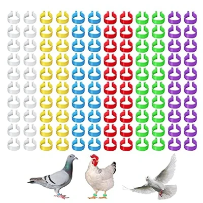 Imagen de OHYER 120 Piezas Anillas para Palomas Anillos Pollos Bandas de Identificación Piernas Color Múltiple Gallinas Patos Aves Corral (6 colores, 16 mm)