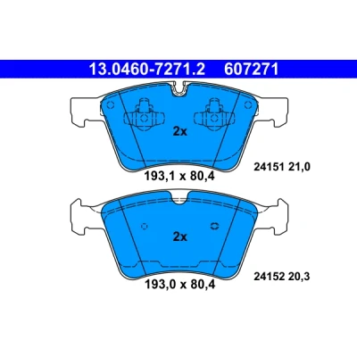 Imagen de ATE 13.0460 7271.2 Juego de pastillas freno preparado para indicador desgaste, excl. contacto avisador desgaste MERCEDES BENZ: Clase ML, GL