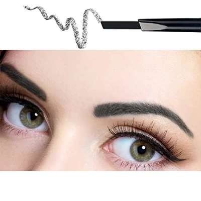 Imagen de ANIFER Lápiz de cejas Negro Impermeable Retractable Automático doble punta larga duración (Negro/Black # 1)