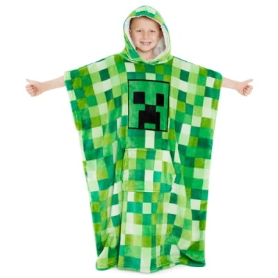 Imagen de Minecraft Sudadera Manta con Capucha, Batamanta Niños (Verde)