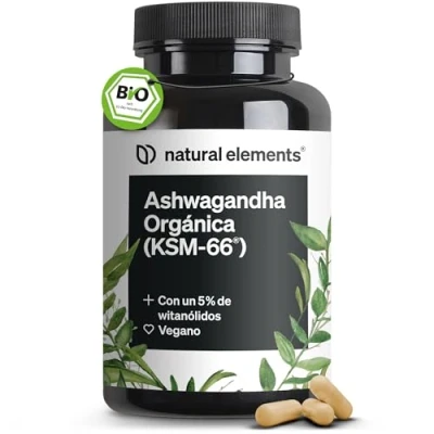 Imagen de Ashwagandha ecológica KSM 66 600mg 180 Cápsulas Vegano Auténtica baya del sueño de la India Sin aditivos Probada en laboratorio y fabricada Alemania