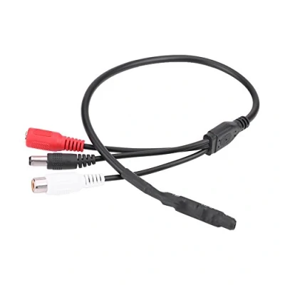 Imagen de Dispositivo de captación audio, sonido audio alta sensibilidad para cámaras seguridad CCTV, compatible con DVR, VCR, TV, etc., amplio rango monitoreo aproximadamente 10