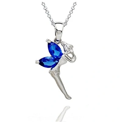 Imagen de Crystalline Azuria Mujer 18ct Chapado en Oro Blanco Hada Tinkerbell Collar con Colgante Amarillo citrino simulado Cristales de Zirconia 45 cm para y Niña