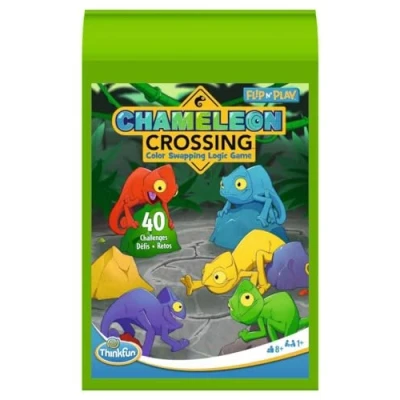 Imagen de ThinkFun 76577 Flip N&#039; Chameleon Crossing Juego de lógica Viaje, para niños y Adultos 8 años, a Partir 1 Jugador (Ravensburger