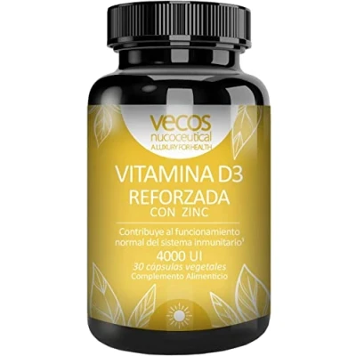 Imagen de Vitamina D3 con Zinc para Reforzar el Sistema Inmunológico 30 Cápsulas Vegetales Contribuye al Mantenimiento Normal de los Músculos Propiedades Antioxidantes