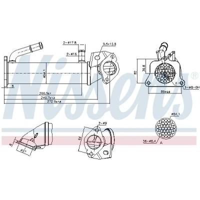 Imagen de NISSENS 989322 Enfriador EGR sin bypass de depresión FORD: Ranger Mk3