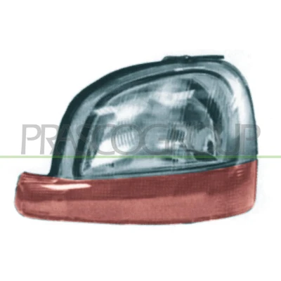 Imagen de PRASCO RN9164824 Faros izquierda H4 amarillo naranja con luz intermitente para circulación por la derecha sin servomotor reg. alcance luces