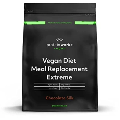 Imagen de Sustitutivo de Comida Dietético Vegano Extreme Batido bajo en calorías para perder peso Vitaminas &amp; minerales esenciales THE PROTEIN WORKS Chocolate Suave 2kg