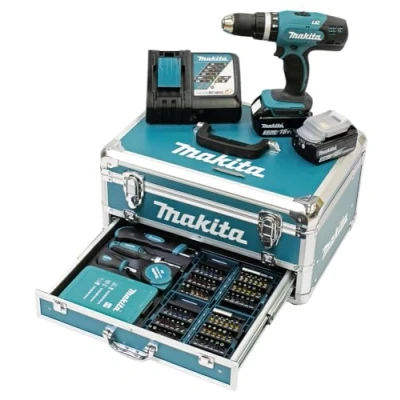 Imagen de MAKITA DHP453RFX2 Martillo ligero baterias SDS plus 2 x 18V 3Ah, Li ion + maletin Makpac, azul