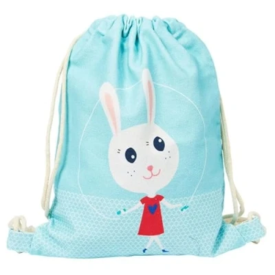 Imagen de Draeger Mochila para niños pequeño conejo Bolsa de tela 100% algodón Ideal guardar juguetes o sabores