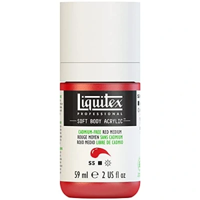 Imagen de Liquitex 1959894 Soft Body Pintura acrílica sin cadmio (59 ml), color rojo