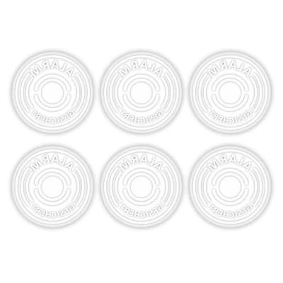 Imagen de iSecur 6 pegatinas con seguridad de alarma I Ø 4 cm interior adhesivo transparente resistente a los rayos UV Advertencia sistema blanco hin_369