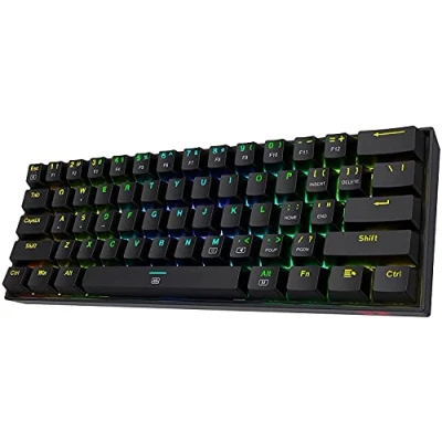 Imagen de Redragon K630 RGB Dragonborn 60% Teclado Mecánico Gaming Compacto 61 Teclas Gamer para Juegos Interruptores Azules