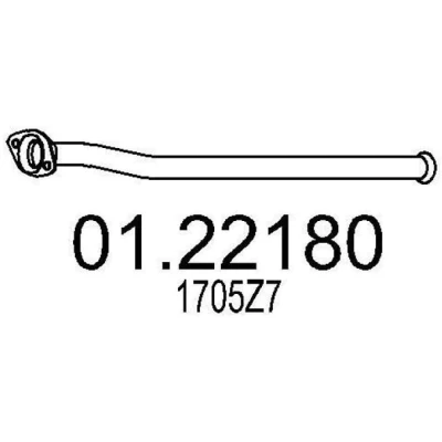 Imagen de MTS 01.22180 Tubo de escape 445 delante para silenciador intermedio PEUGEOT: 206 Hatchback