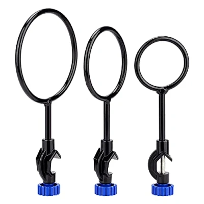Imagen de Labasics Set de Anillo Soporte Retorta, 3 Piezas Lab Hierro con Cabeza Jefe Diámetro 60mm 80mm 100mm para Experimentos Laboratorio, Resistente a la Corrosión