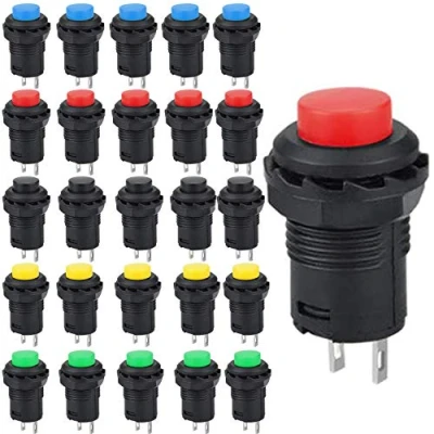 Imagen de Runcci Yun 25pcs Pulsador 12mm,Pulsadores Electricos Boton,Pulsador Mini,Pulsador Redondo,Interruptor Momentaneo 12v, Para Trompeta De Coche, Pc, Lámpara Mesa, Timbre Casa