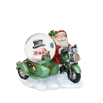 Imagen de Dekohelden24 Pequeña Bola de Nieve, máquina Carro Lateral en Verde, 8 x 9 7,5 cm, 4,5 cm diámetro.