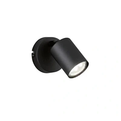 Imagen de Fischer &amp; Honsel Vano 30368 Lámpara LED de pared con interruptor, para salón, pasillo, dormitorio, casquillo GU10, metal, color negro arena, 8 x 11 cm