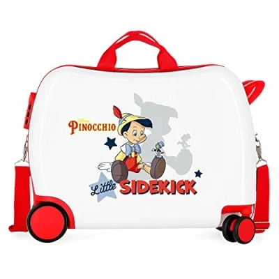 Imagen de Disney Pinocchio Maleta Infantil Blanco 50x39x20 cms Rígida ABS Cierre de combinación lateral 34L 1,8 kgs 4 Ruedas
