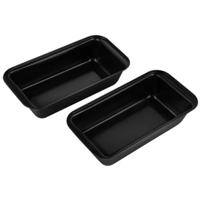 Imagen de Paquete de 2 Molde para Pan Acero al Carbono Rectangular con Revestimiento Antiadherente Hornear Diversos Tipos Pan, Pasteles y Tostadas 25.3x12.4x6 cm