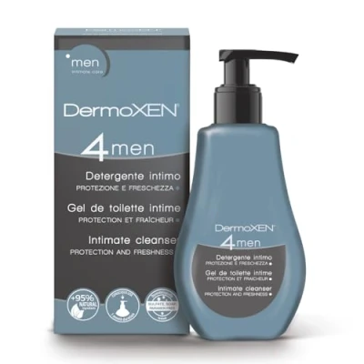 Imagen de Dermoxen 4 Men Gel Limpiador de Higiene Intima Antibacterias para Hombres. Jabòn Intimo con Fibras Prebióticas Contra el Mal Olor Íntimo Masculino. 125 mililitros