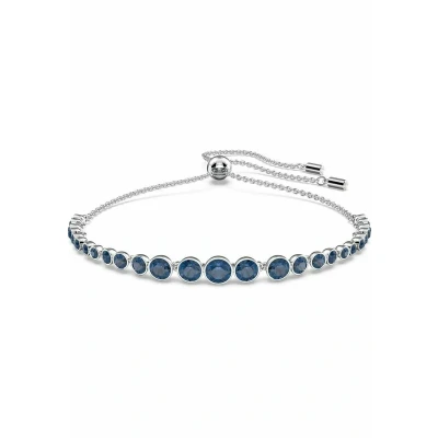 Imagen de Swarovski Pulsera Emily, con Cristales en Tono Azul, Baño Rodio, Colección Emily de