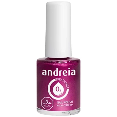 Imagen de Andreia Vernis Halal Esmalte de Uñas Vegano, Permeable y Transpirable que cumple con los requisitos Color B11 Rosa Sombras Roja