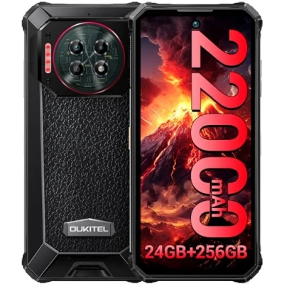 Imagen de OUKITEL WP19 Pro Movil Resistente 2024 22000mAh/33W Batería, 24GB RAM+256GB ROM (TF 2TB), 6.8&quot; FHD+ 120Hz Irrompible, Teléfono Todoterreno Android 13, Cámara 64MP Smartphone NFC/OTG/GPS/3 Slots