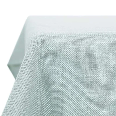 Imagen de Deconovo Mantel Mesa Rectangular para Comedor Cocina o Salón Efecto Lino 130 x 160 cm Azul Claro