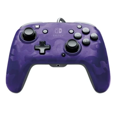 Imagen de PDP Mando Pro Faceoff Deluxe + Audio Chat Camo Morado (Nintendo Switch)